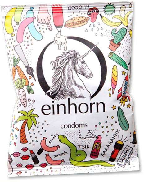 Einhorn Kondome vegan - Zeichnungen (7 Kondome)