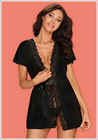 Obsessive Diyosa Dressing gown - Black (L/XL)