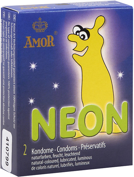 Preservativo fosforescente Amor NEON (2 preservativi)