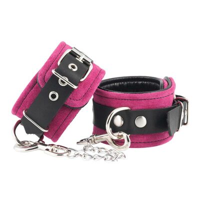 Fussfesseln mit Kette - Rosa & Schwarz