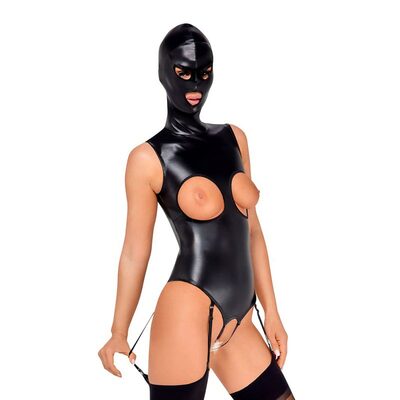 Bad Kitty | Body ouvert sur l'intimité et la poitrine | Avec cagoule