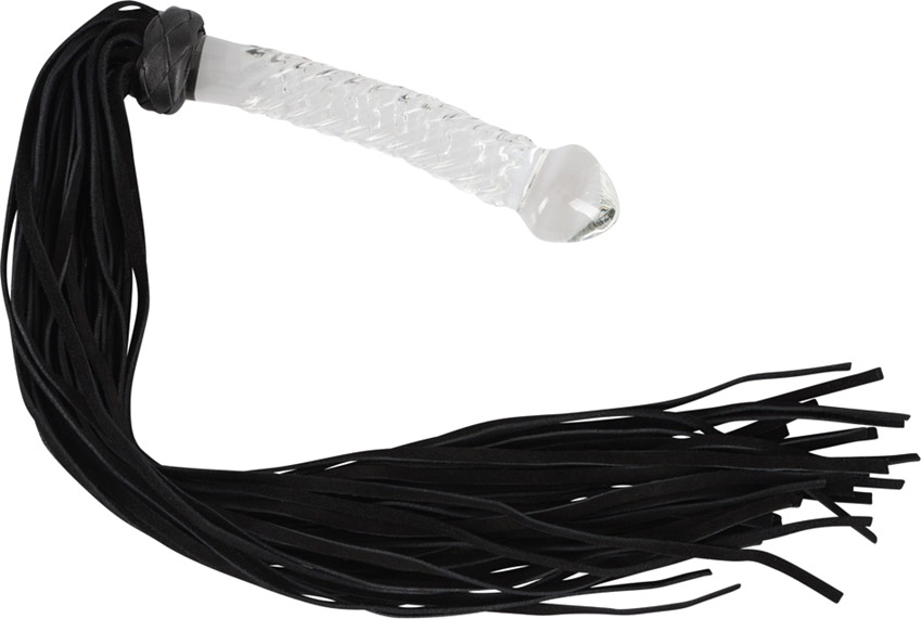 Bad Kitty flogger in glass - See-through & black