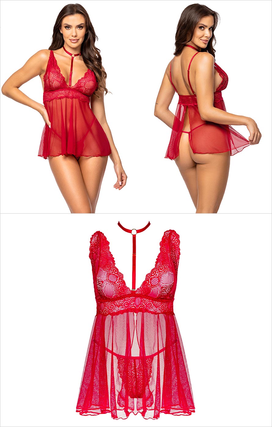 Beauty Night Milana Babydoll & String - Rot