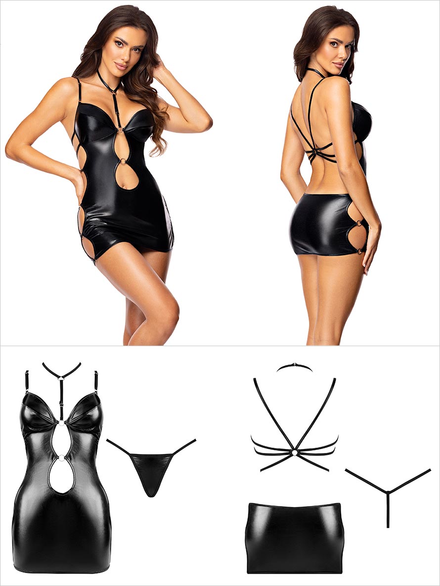 Beauty Night Eclipse Minikleid & String - Schwarz