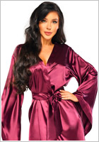 Beauty Night Samira Dressing Gown - Burgundy (S/L)
