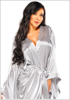 Beauty Night Samira Dressing Gown - Silver (S/L)