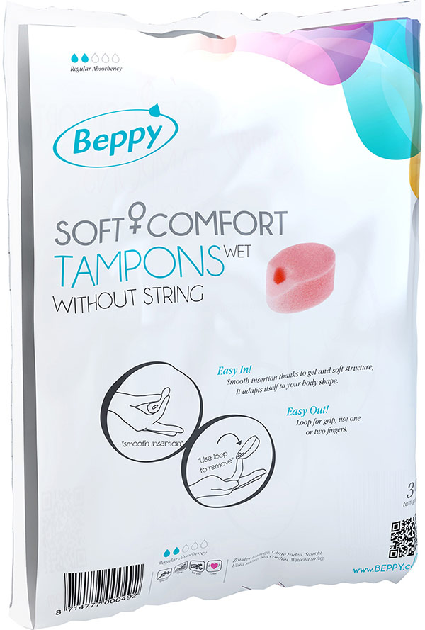 Tampon hygiénique sans ficelle Beppy Soft Comfort - Humide (30x)