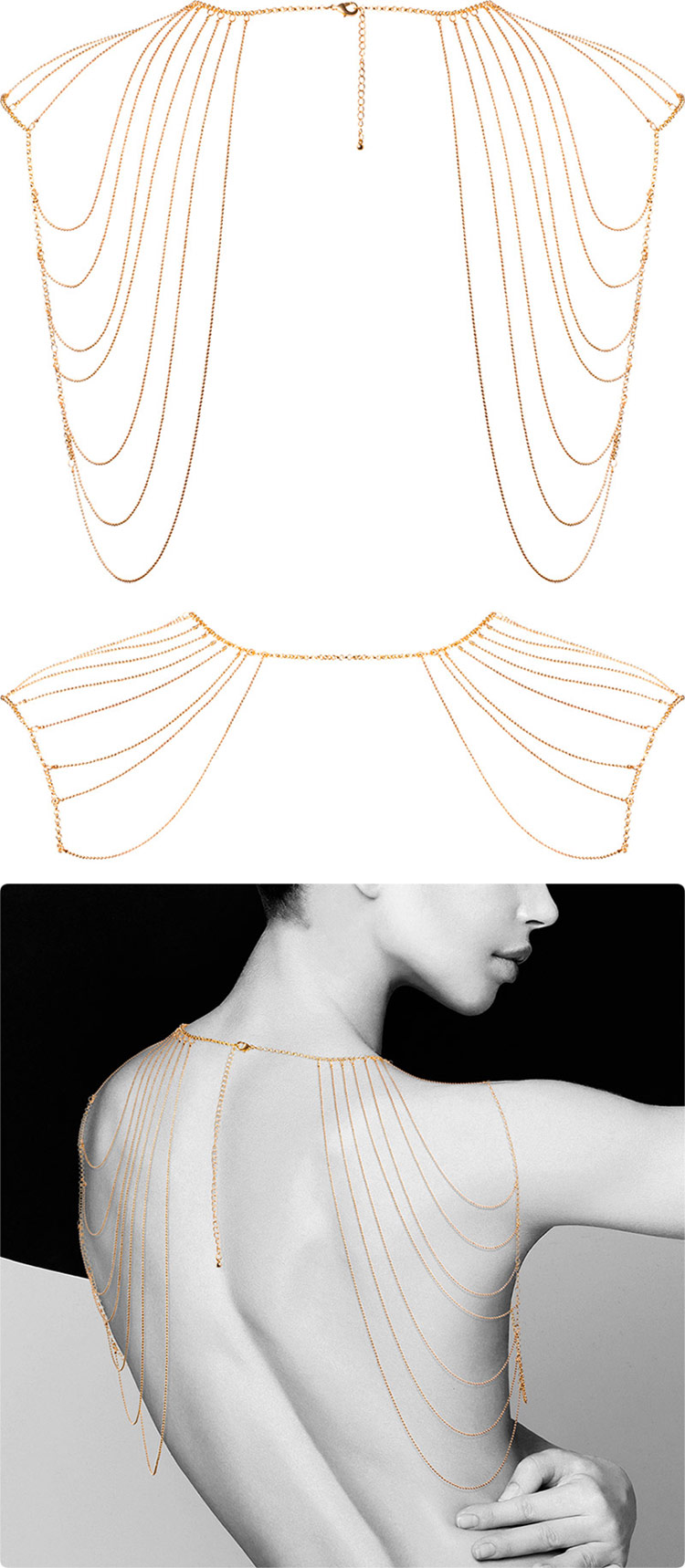 Bijoux Indiscrets Magnifique Shoulders & Back Jewelry - Gold