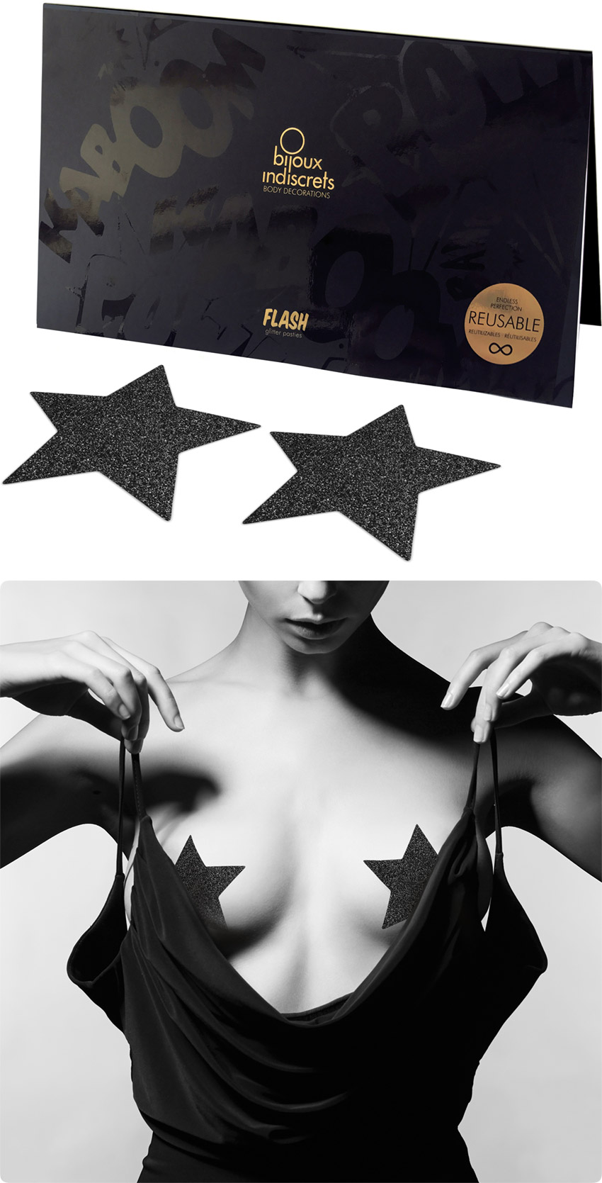 Cache-seins Bijoux Indiscrets Flash - toile noire