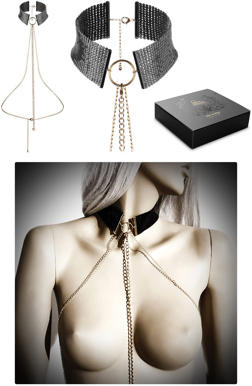 Bijoux Indiscrets Désir Métallique Metallic Mesh Collar - Black
