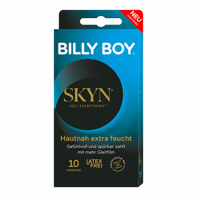 Billy Boy Skyn Hautnah Extra Feucht | 10 Extra gleitfähige Kondome ohne Latex