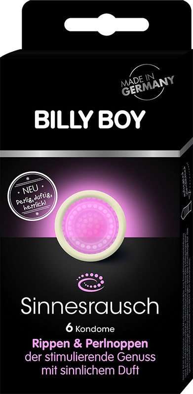 Billy Boy Passion - perlato e decorato con nervature (6 preservativi)