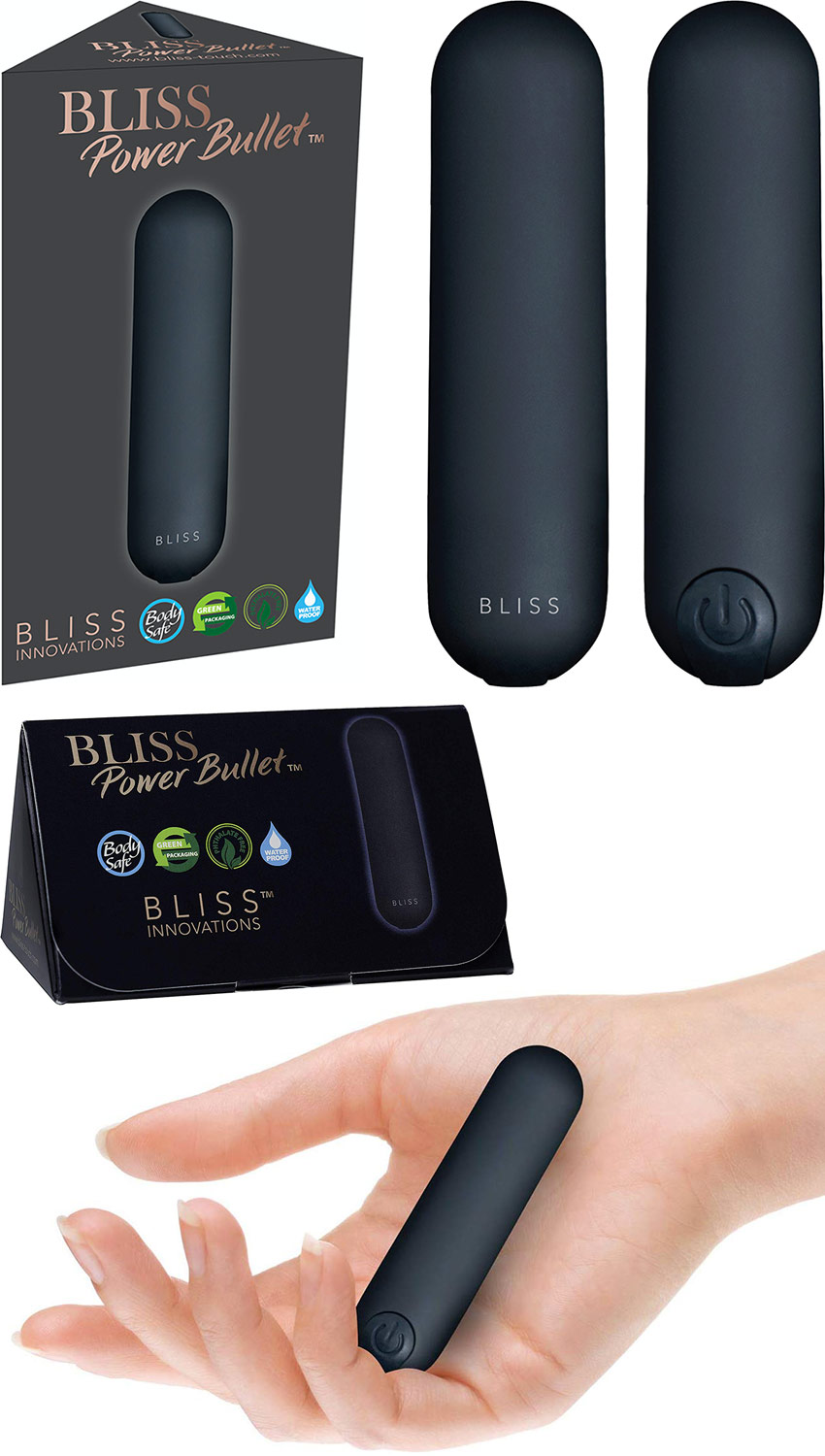 Bliss Power Bullet bullet vibrator - Black