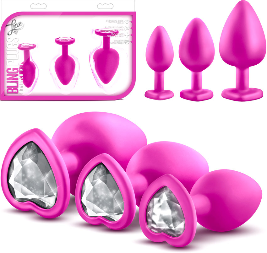 Blush Luxe Bling Plugs Set - Pink (3 butt plugs)