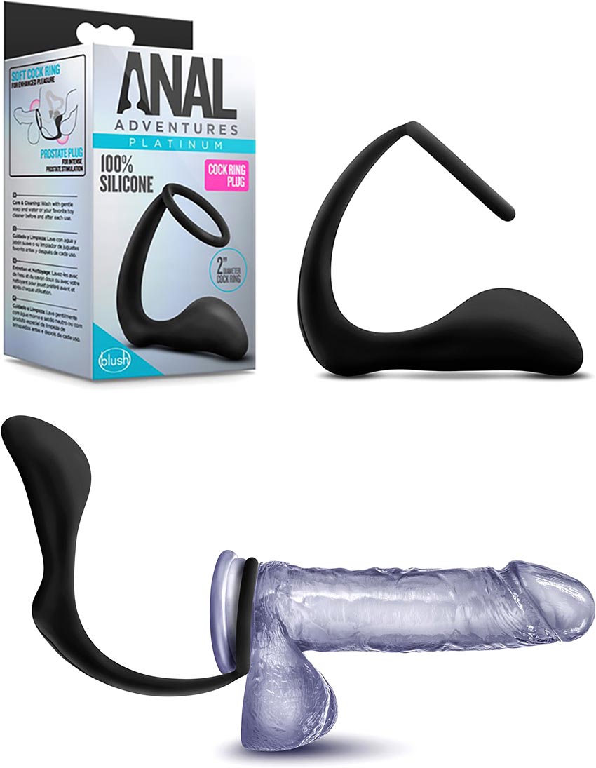 Anal Adventures Cock Ring Plug butt plug & penis ring