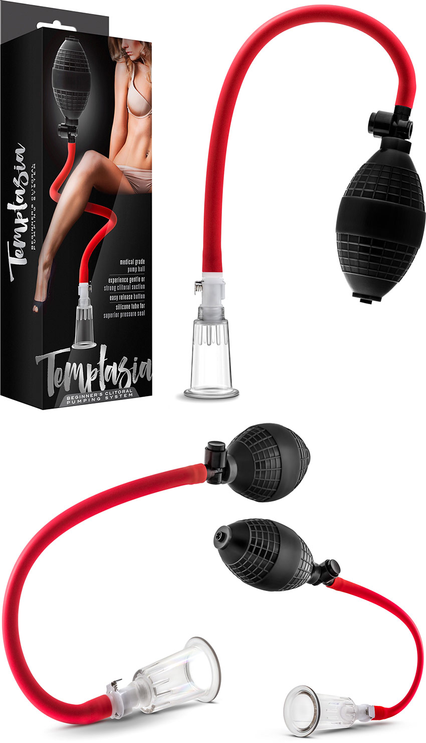 Temptasia clitoral pump with detachable cylinder