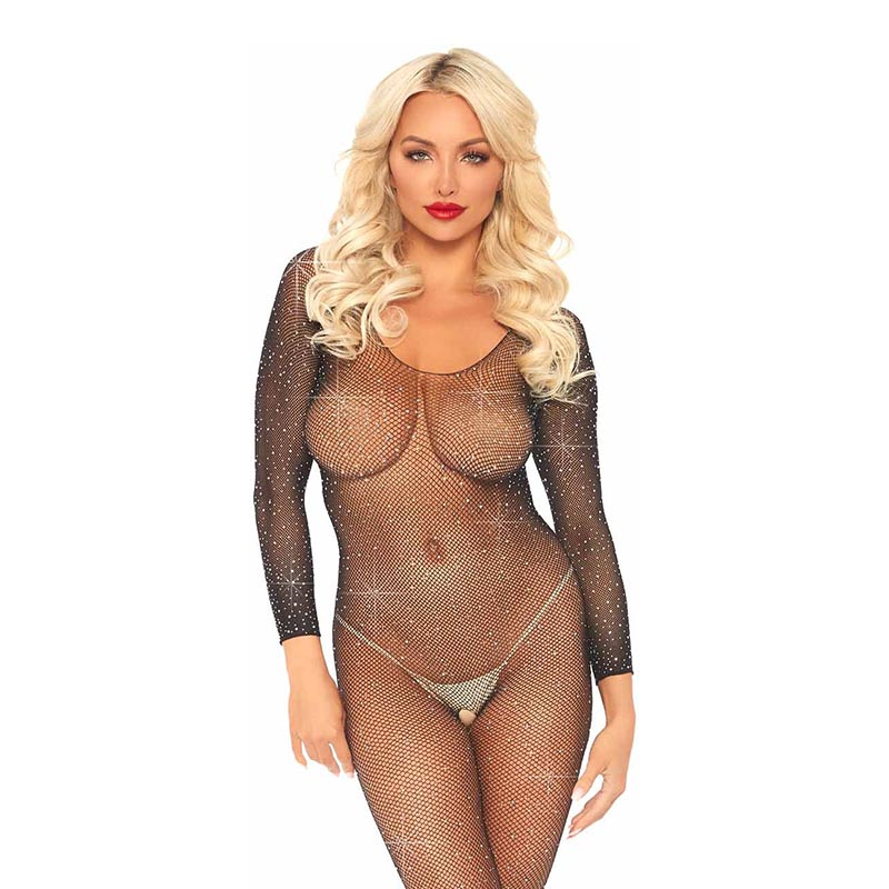 Leg Avenue Crystalized | Bodystocking en résille avec jolis strass Leg Avenue Crystalized | Bodystocking en résille avec jolis strass