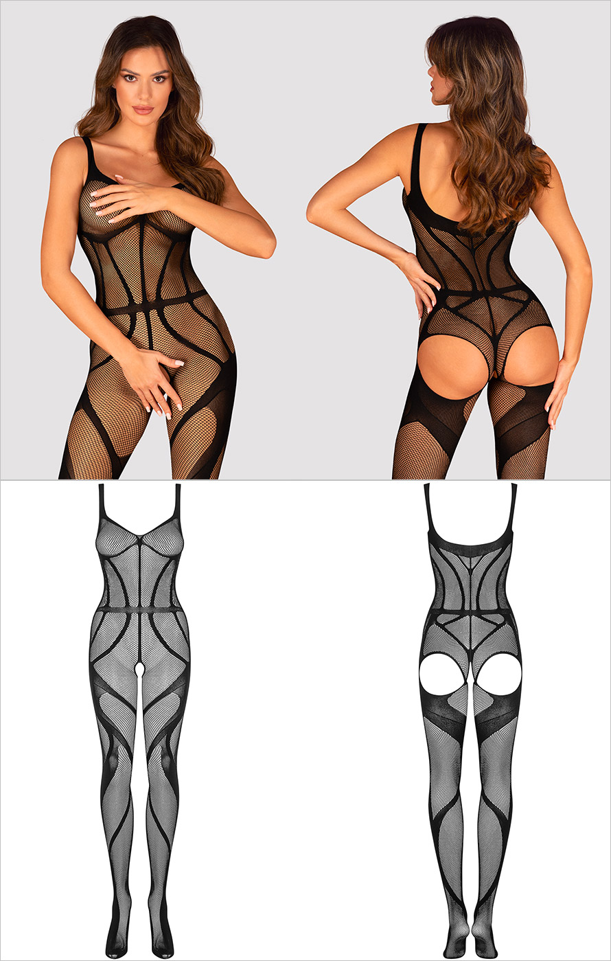 Obsessive Bodystocking ouvert G336 - Noir