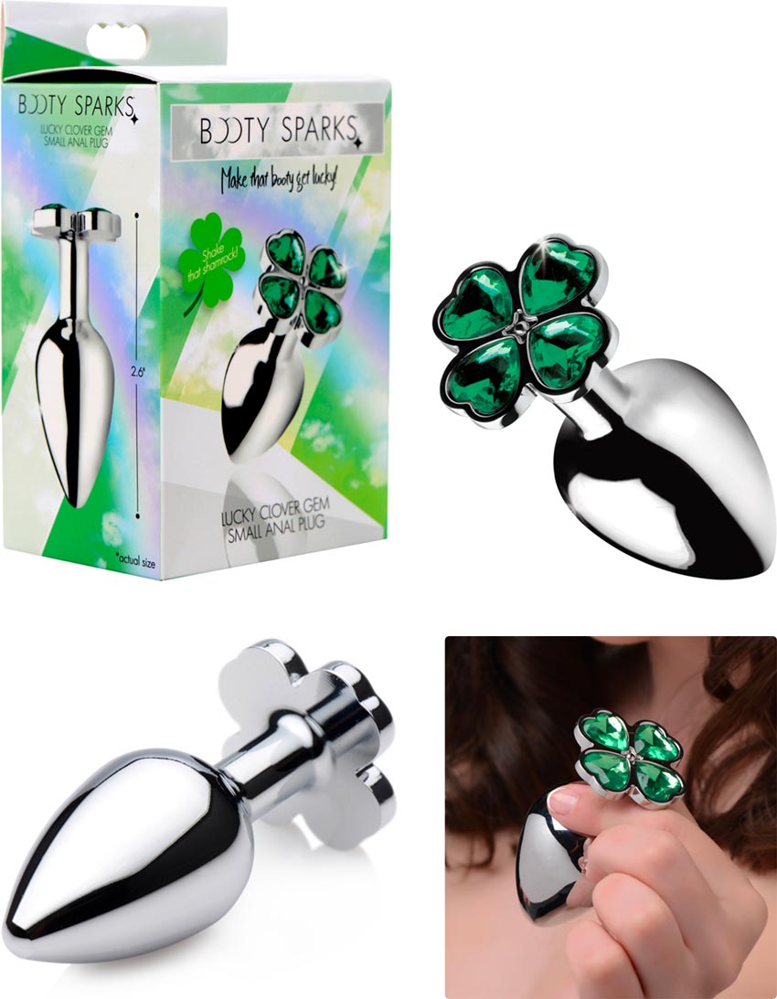 Booty Sparks Lucky Clover butt plug with four-leaved clover - S