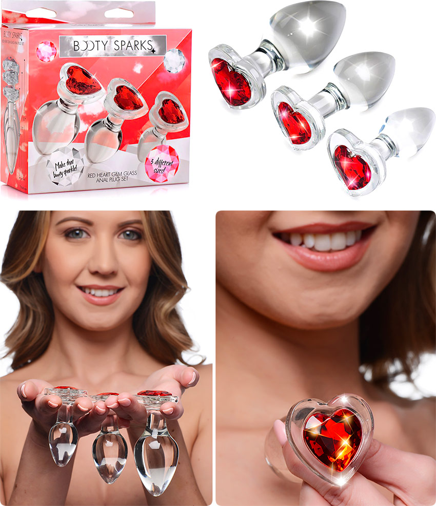 Booty Sparks Red Heart anal training set (3 pieces)