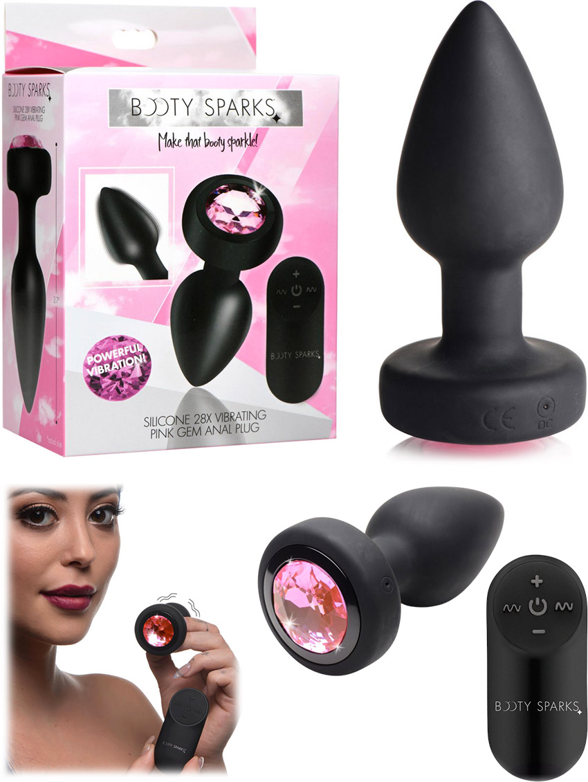 Booty Sparks Pink Gem remote-controlled vibrating butt plug