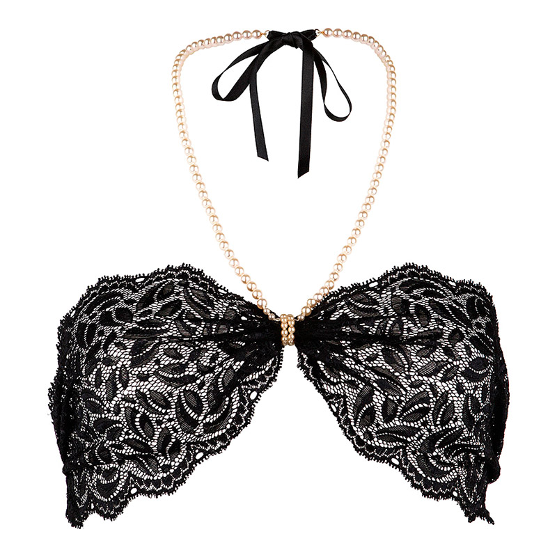 Bracli Top BH mit Perlen - Schwarz (L)