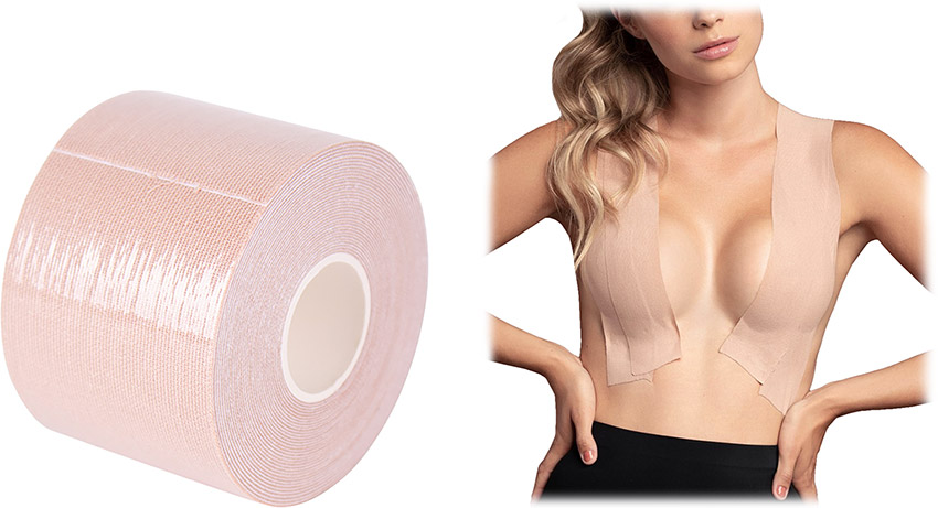 Bye Bra Body Tape adhesive strips for the neckline - 5cm x 5m - Beige