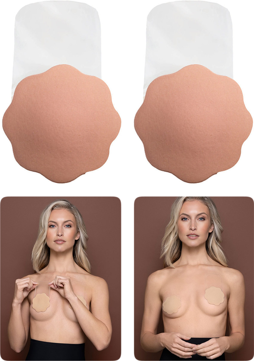 Bye Bra Multi Pull Up nipple pasties in fabric - Beige