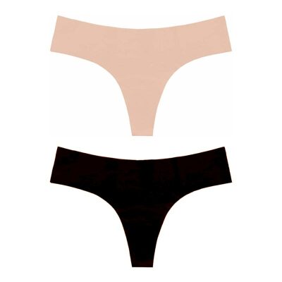 Bye Bra Packung mit unsichtbaren Strings - Beige & Schwarz