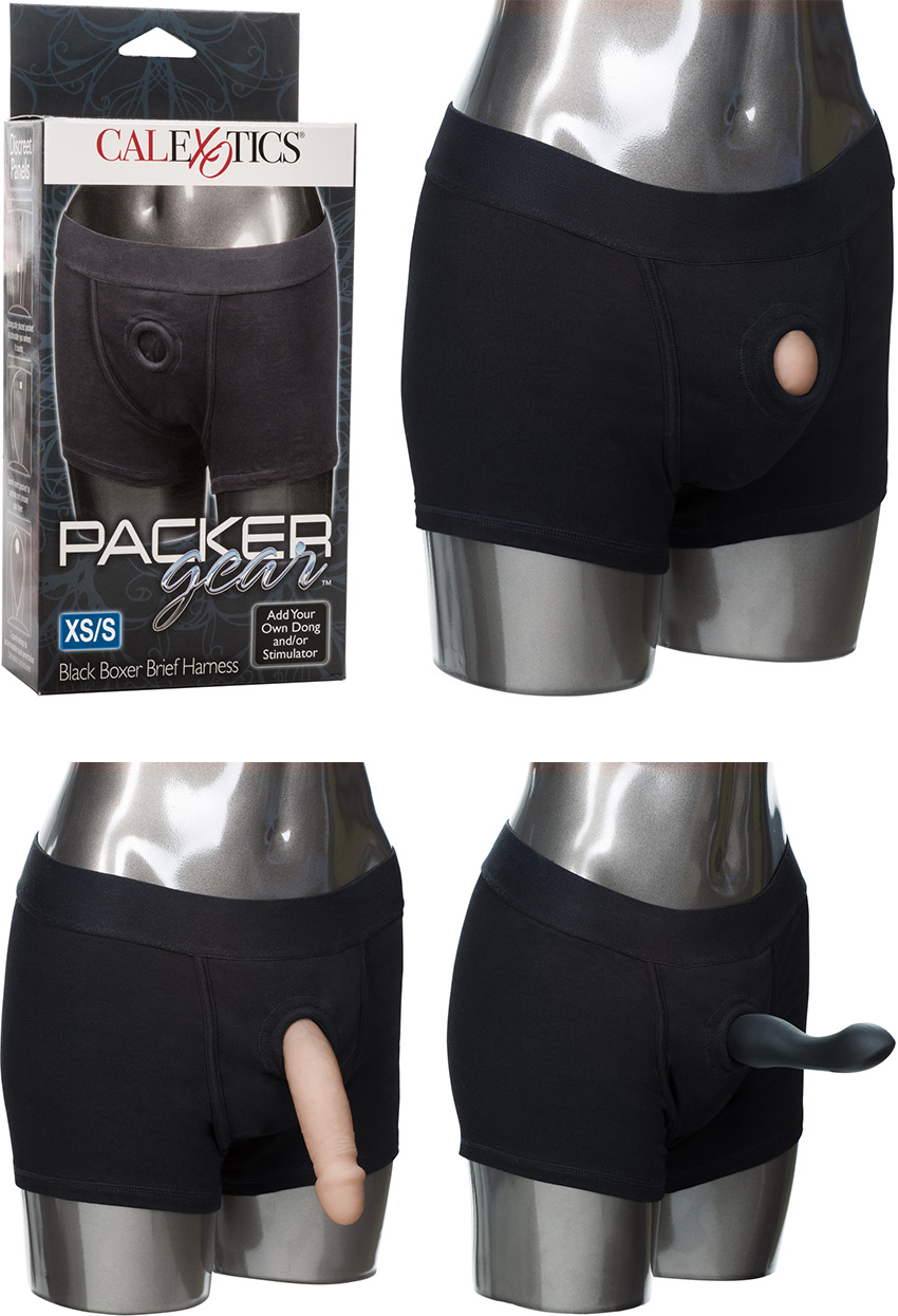 CalExotics Packer Gear Boxers & Harness for men - Black (XS/S)