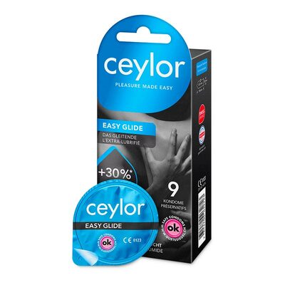Ceylor Easy Glide | Packung mit 9 Latexkondomen | Extra gleitfähig