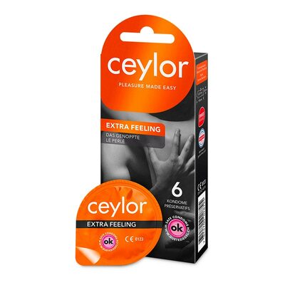 Ceylor Extra Feeling | Packung mit 6 Kondomen | Geperlte Textur