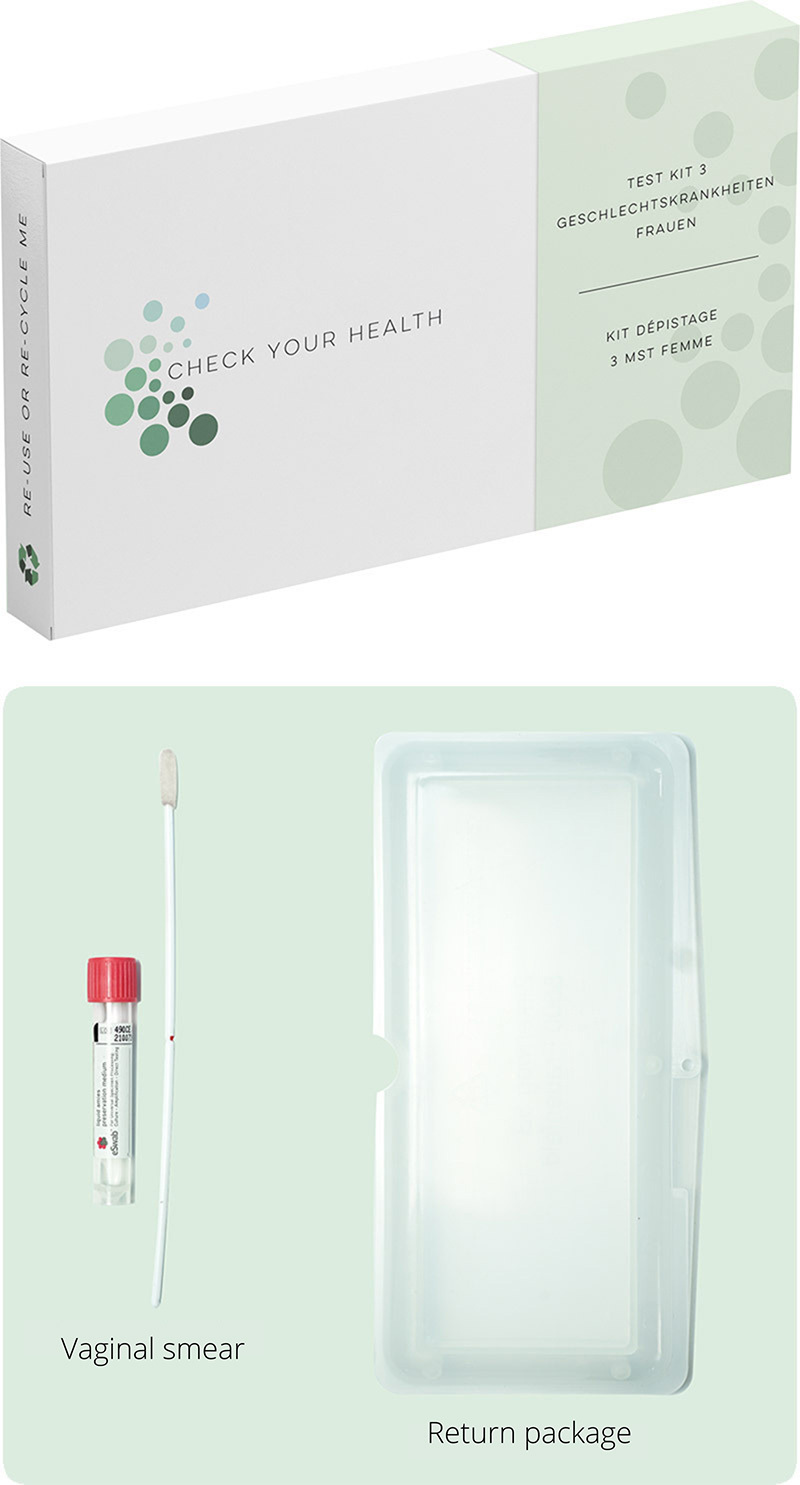 Check your Health 3 STD test kit for women