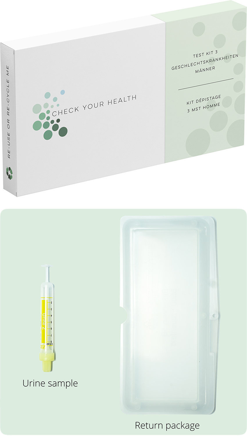 Kit de dépistage de 3 MST pour homme Check your Health