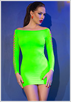 Chilirose 4617 Mini Dress - Neon green (S/M)