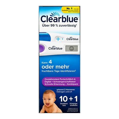 Clearblue Kombipack | 10 Tests d'ovulation et 1 test de grossesse | Fiable à 99% Clearblue Kombipack | 10 Tests d'ovulation et 1 test de grossesse | Fiable à 99%