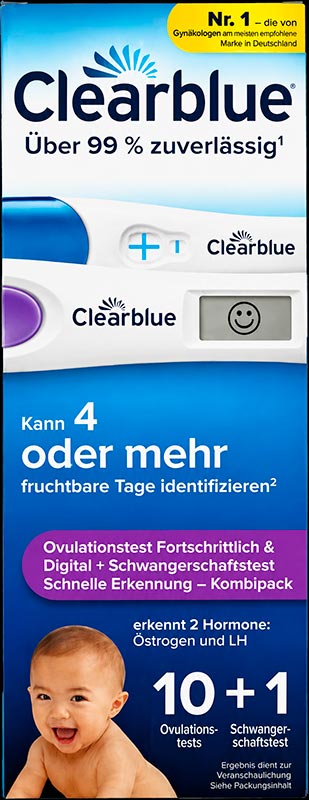 Test d'ovulation et de grossesse Clearblue Kombipack (10 + 1)