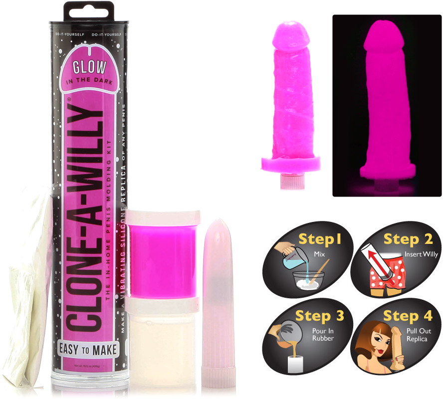 Clone-A-Willy - Glow in the Dark - Rose