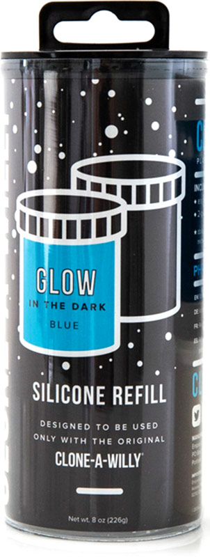 Clone-A-Willy - Flüssigsilikon Nachfüllung - Phosphoreszierend Blau