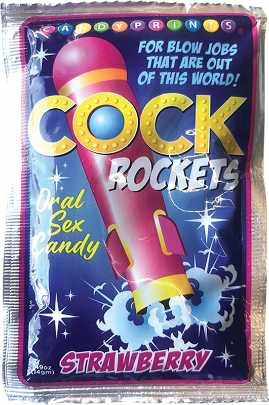 Candy Prints Cock Rockets Prickelnde Bonbons für oralen Sex - Erdbeere