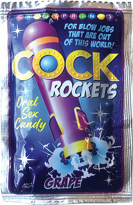 Bonbons pétillants Candy Prints Cock Rockets pour sexe oral - Raisin