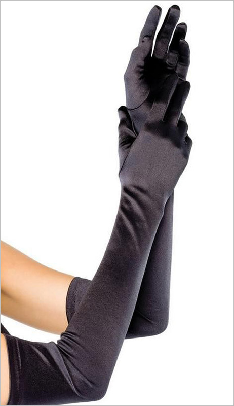 Cottelli Collection Satin Gloves - Black (S/L)