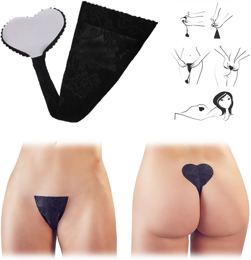 Cottelli Collection self adhesive seamless thong - Black