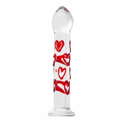 Eis Heart of Glass | Glasdildo mit stimulierenden Motiven