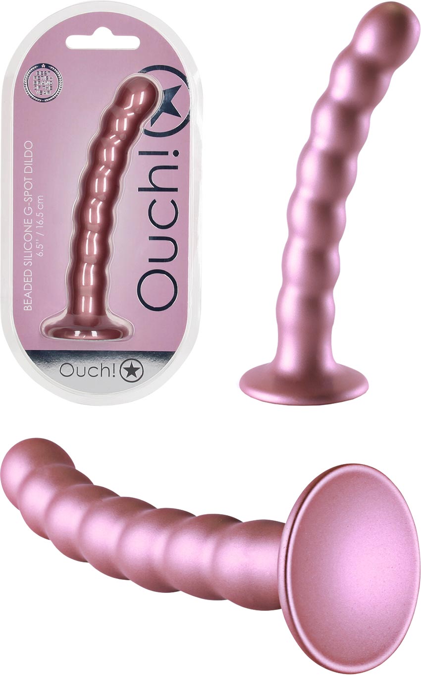 Ouch! Beaded G-Spot Dildo aus Silikon - 15 cm - Rosa