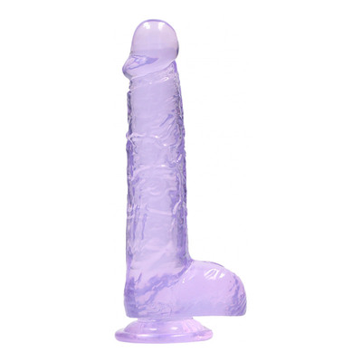 RealRock Crystal Clear | Halbtransparenter Dildo in violett Farbe RealRock Crystal Clear | Halbtransparenter Dildo in violett Farbe