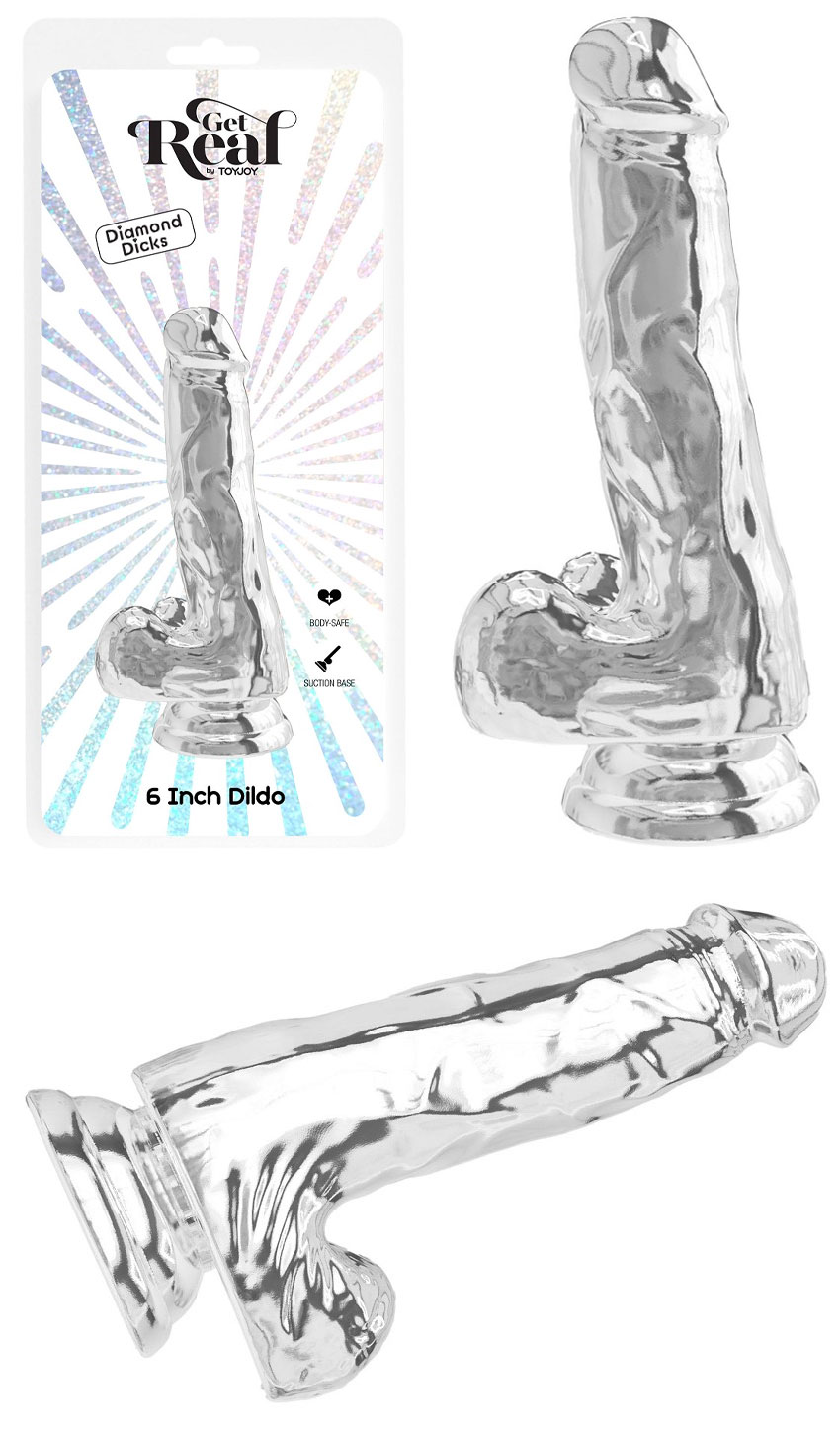 Toyjoy Get Real 6 Ultrarealistischer durchsichtiger Dildo mit Hodensack - 12