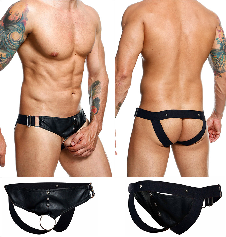 DNGEON Jockstrap with penis ring - Black (S/L)