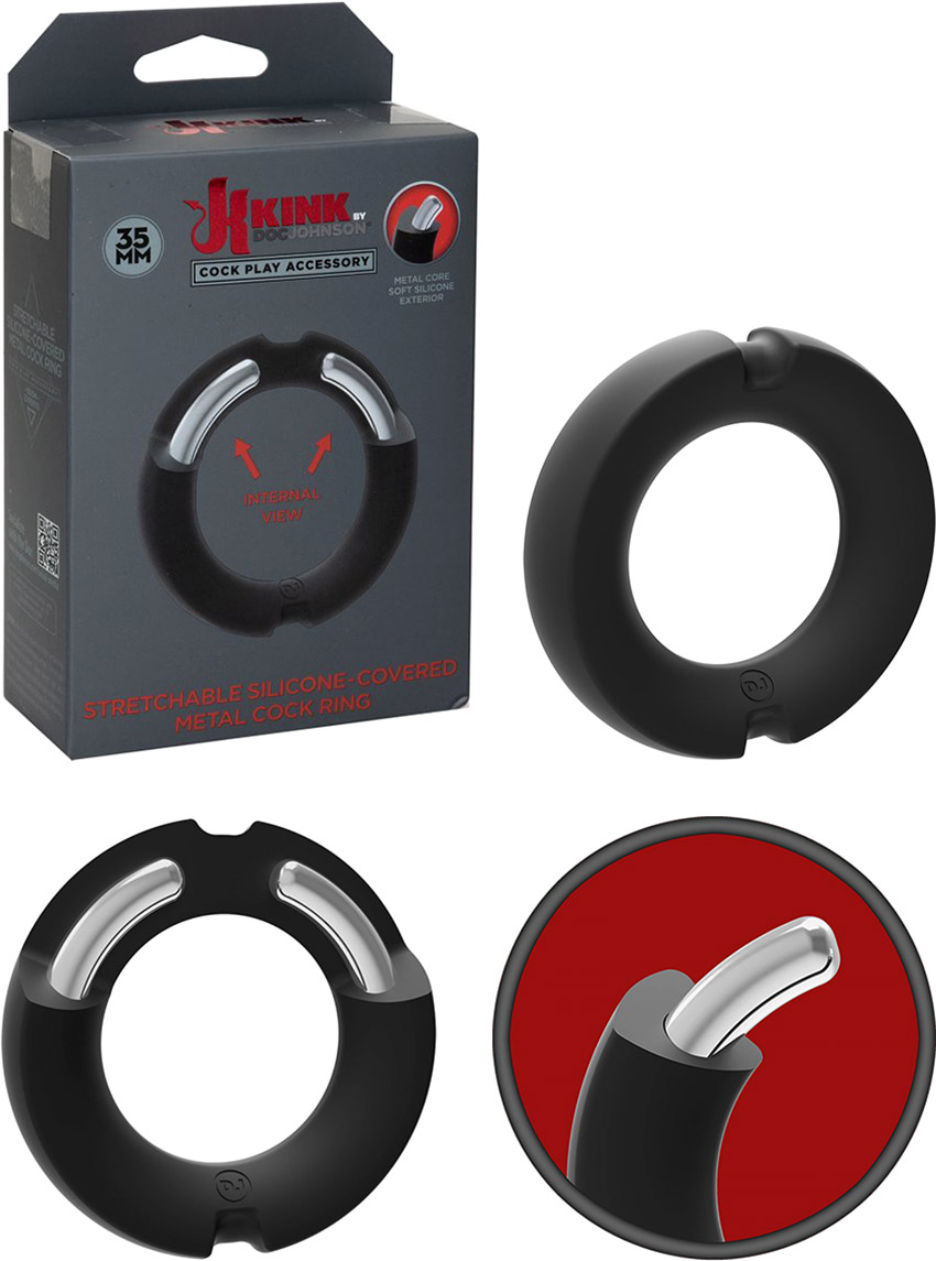 Doc Johnson Kink cock ring in silicone and metal - 35 mm
