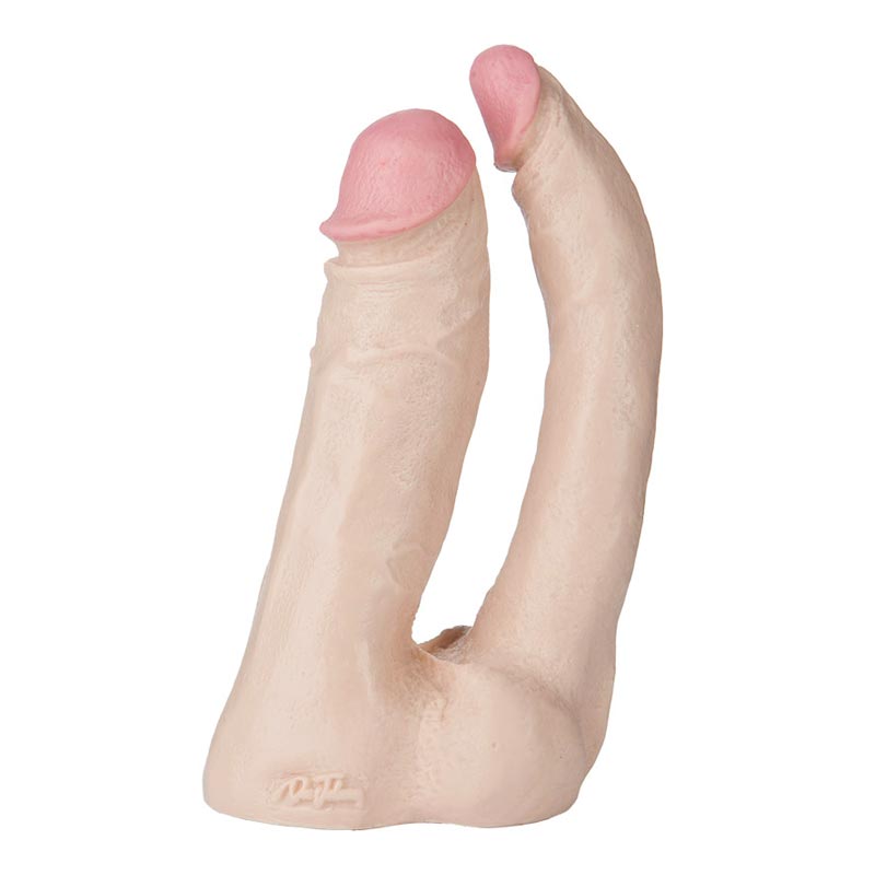 Doc Johnson Vac-U-Lock Dildo mit Doppel-Penetration - Beige
